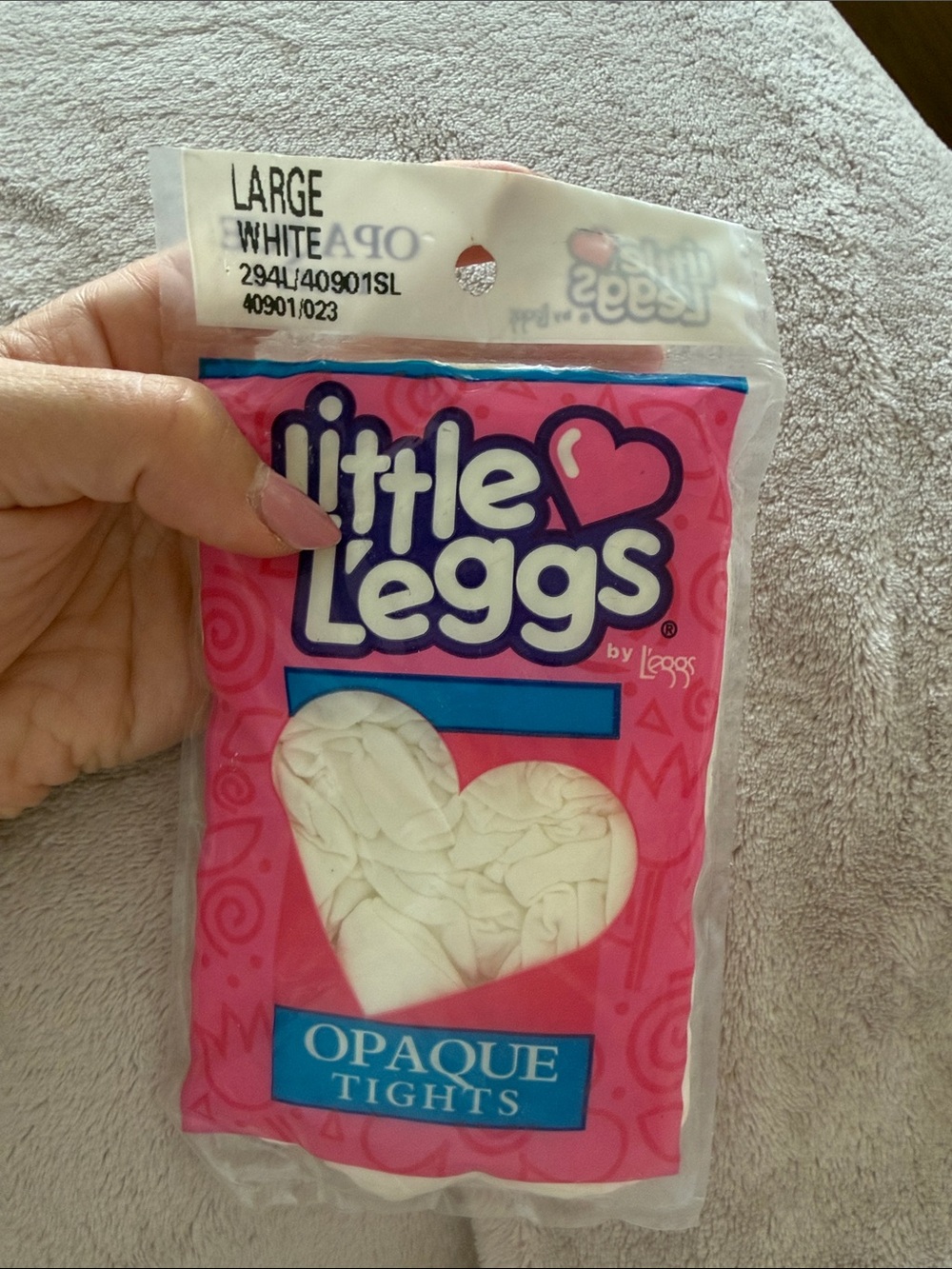NWT Little Leggs White Opaque Tights - Large